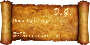 Dura Györgyi névjegykártya